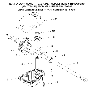 Gear Case Diagram and Parts List for R152SVBBC (95417024200, 954170242)(2005-02) Husqvarna Lawn Mower