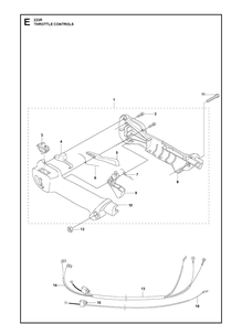 Throttle Controls Diagram and Parts List for 223R 2011 Husqvarna Brush Cutter