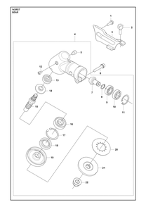 Gears Diagram and Parts List for 143RST  Husqvarna Brush Cutter