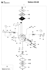 Carburetor Diagram and Parts List for 362 2011-02 Husqvarna Chainsaw