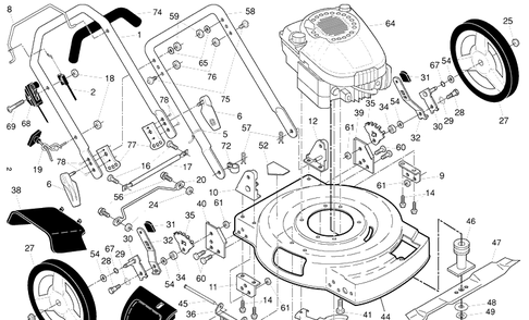 Part Location Diagram of 532419363 Husqvarna Lower Handle