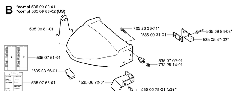 Cover, Rear 7 Diagram and Parts List for G1 1998-2003 Husqvarna Lawn Mower