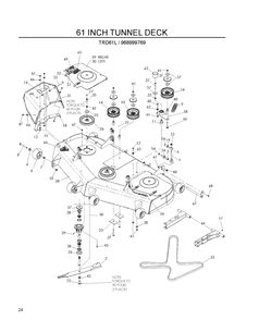 Mower Deck / Cutting Deck Diagram and Parts List for 968999769 2007-12 Husqvarna Lawn Mower