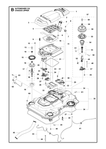 Chassis Upper Diagram and Parts List for 320 2014-02 Husqvarna Lawn Mower