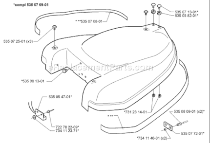 Page E Diagram and Parts List for AUTO 1999-02 Husqvarna Lawn Mower