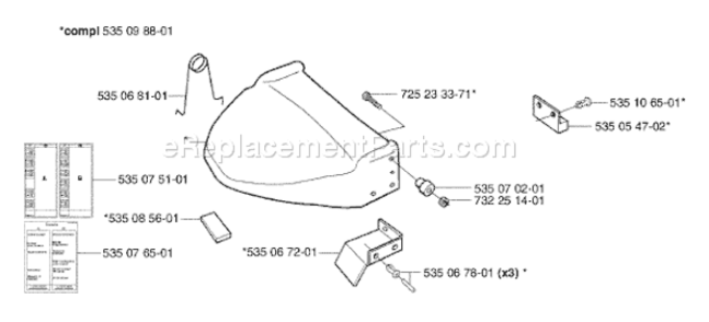 Page K Diagram and Parts List for AUTO 2003-01 Husqvarna Lawn Mower