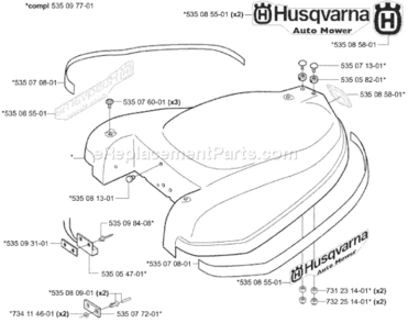 Page B Diagram and Parts List for AUTO 953528302 2003-04 Husqvarna Lawn Mower