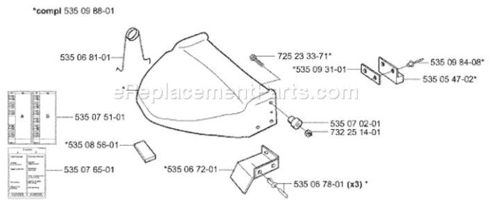 Part Location Diagram of 535076501 Husqvarna Decal