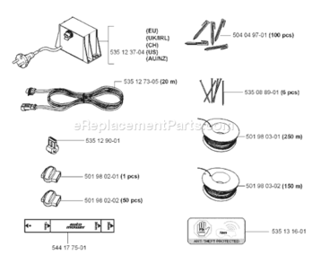 Page A Diagram and Parts List for AUTOMOWERSOLARHYBRID 2008-05 Husqvarna Lawn Mower