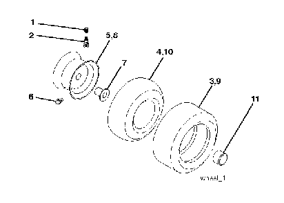 Wheels And Tires Diagram and Parts List for LTH1742T (96041006703)(2010-01) Husqvarna Lawn Tractor