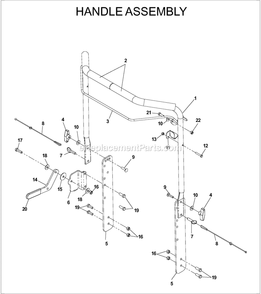 Handle Assembly Diagram and Parts List for DT22H (968999243)(2005-11) Husqvarna Lawn Tractor Accessories