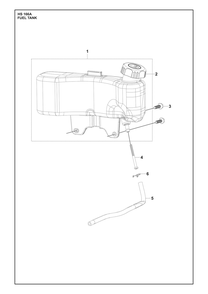 Fuel Tank Diagram and Parts List for HS166A  Husqvarna Engine