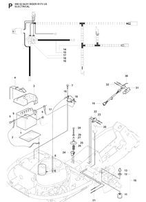Electrical Diagram and Parts List for RIDER175 (966828401)(2008-05) Husqvarna Lawn Mower