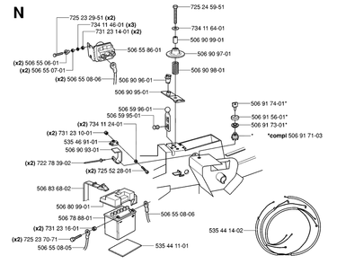 Electrical Diagram and Parts List for R13R (953533901)(2006-01) Husqvarna Lawn Tractor