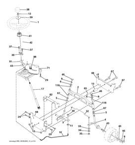 Steering Diagram and Parts List for CTH150-TWIN 2010-01 Husqvarna Lawn Tractor