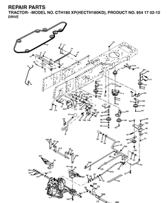Drive Diagram and Parts List for CTH180XP (HECTH180KD)(2004-09) Husqvarna Lawn Tractor