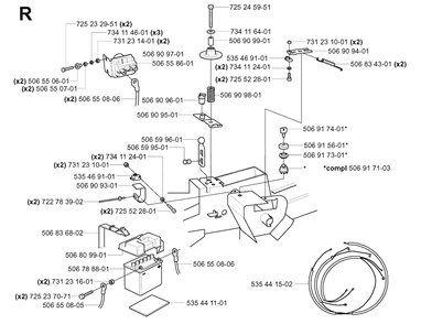 Electrical Diagram and Parts List for R11 (953519401)(2006-01) Husqvarna Lawn Tractor