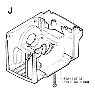 Crankcase Diagram and Parts List for 245R 20023100001-Current Husqvarna Brush Cutter