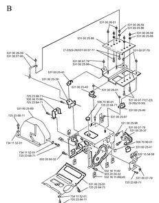 Chassis / Frame Diagram and Parts List for 10-30  Husqvarna Snow Blower