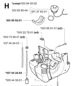 Crankcase Diagram and Parts List for 227L 2000-10 Husqvarna Trimmer