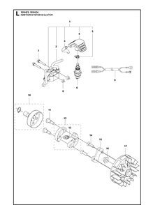 Ignition System And Clutch Diagram and Parts List for 325HE3 966787601 from 20150100001-current Husqvarna Hedge Trimmer