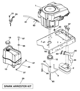 Engine Diagram and Parts List for YTH21K46 (96043012000)(2010-11) Husqvarna Lawn Tractor