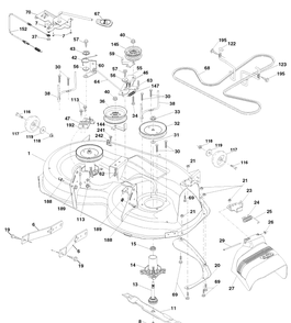 Mower Deck Diagram and Parts List for YTH2042 (96043009201)(2010-02) Husqvarna Lawn Mower