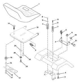 Seat Assembly Diagram and Parts List for LT18542 (954571748-A)(2003-11) Husqvarna Lawn Tractor