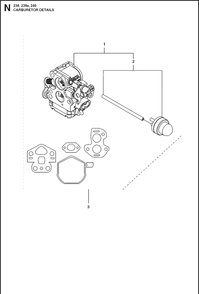 Carburetor Diagram and Parts List for 236 (967326401)(20144000001-Current) Husqvarna Chainsaw