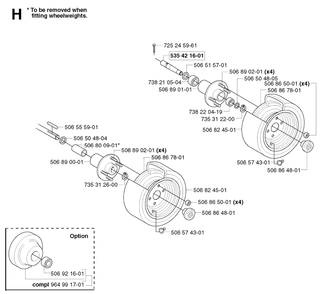 Wheels And Tires Diagram and Parts List for PF21 2002-03 Husqvarna Lawn Tractor