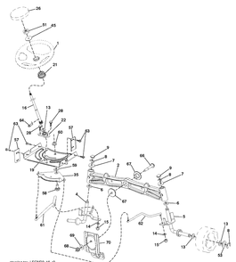 Steering Diagram and Parts List for YTH20K46 (240463)(2011- 07) Husqvarna Lawn Tractor