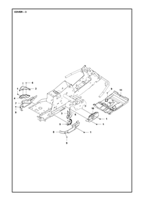 Cover Diagram and Parts List for R316TXAWD 2022 Husqvarna Lawn Tractor