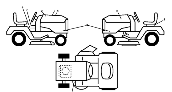 Decals Diagram and Parts List for YTH21K46 (96043012300)(2010 - 11) Husqvarna Lawn Tractor