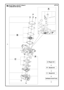 Carburetor Details Diagram and Parts List for 550XP-XPG Mark II Husqvarna Chainsaw