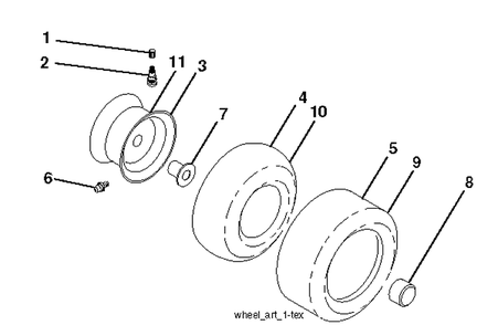 Wheels And Tires Diagram and Parts List for LTH174 (96041024401)(2012-8) Husqvarna Lawn Tractor