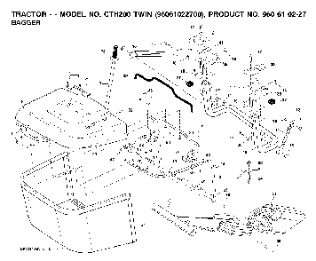 Bagger Diagram and Parts List for CTH200TWIN (96061022700)(2008-01) Husqvarna Lawn Tractor
