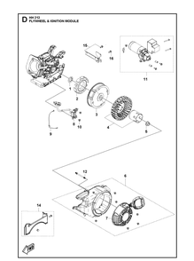 Flywheel And Ignition Module Diagram and Parts List for 598609601 2021-07 Husqvarna Engine
