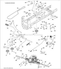 Drive B Diagram and Parts List for TS148XK  Husqvarna Lawn Tractor
