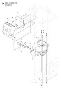 Engine Diagram and Parts List for R13C (965094301)(2008-04) Husqvarna Lawn Tractor