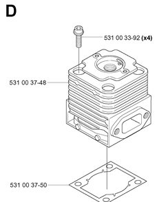 Cylinder Diagram and Parts List for 165BT 20041800001-Current Husqvarna Leaf Blower / Vacuum