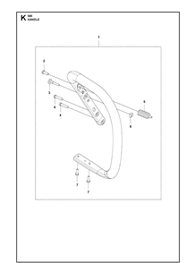 Handle Diagram and Parts List for 585  Husqvarna Chainsaw