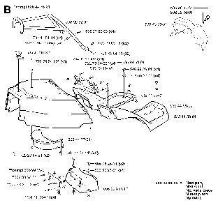 Hood Diagram and Parts List for RIDERPRO18 (953521901)(2004-01) Husqvarna Lawn Tractor