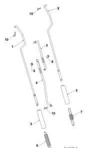 Handle Diagram and Parts List for 14527E (96193007500)(2011-06) Husqvarna Snow Blower