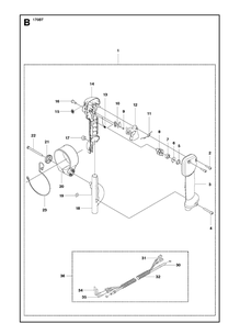 Handle And Controls Diagram and Parts List for 170BT 20084000001-Current Husqvarna Leaf Blower / Vacuum