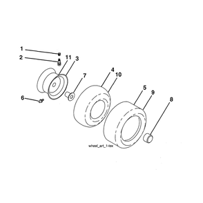 Wheels & Tires Diagram and Parts List for 96043027300  Husqvarna Lawn Tractor