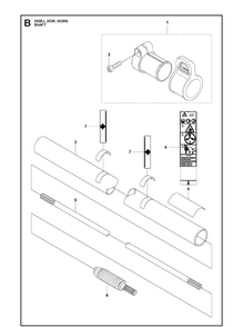 Shaft Diagram and Parts List for 553RS  Husqvarna Brush Cutter