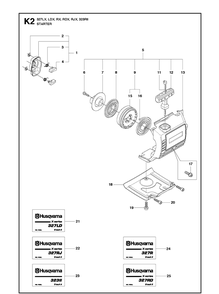 Starter 4 Diagram and Parts List for 327LDX 20120100001-Current Husqvarna Edger