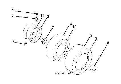 Wheels And Tires Diagram and Parts List for GTH260TWIN (96041004504)(2010-03) Husqvarna Lawn Tractor