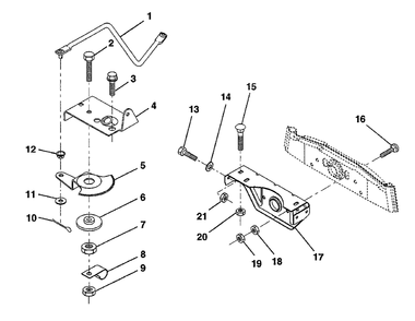 Sector Gear/Axle Support Diagram and Parts List for LT100 (954000312-A)(1991-07) Husqvarna Lawn Tractor