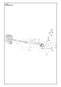 Carburetor Diagram and Parts List for HS452  Husqvarna Engine